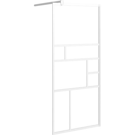 vidaXL Duschwand 90x195 cm ESG Sicherheitsglas Weiß