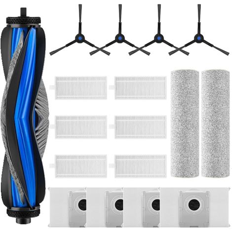 Kit d'accessoires pour ECOVACS DEEBOT X8 PRO OMNI / X8 OMNI robot aspirateur, 1 rouleau à brosse, 2 serpillères, 6 filtres, 4 brosses latérales, 4 sacs d'aspirateur (1/5)