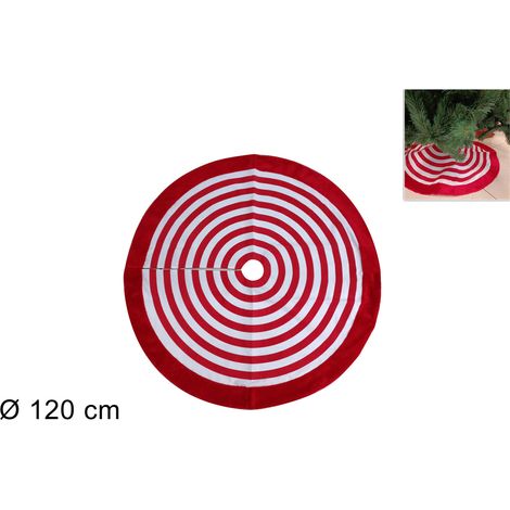 TAPPETO ALBERO DIAMEGTRO 120 CM COLORE ROSSO/BIANCO
