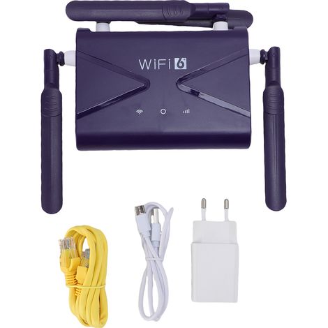 Routeur sans fil WiFi 6 300 Mbps 4G CPE LTE avec emplacement pour carte SIM et 4 antennes, pour téléphone et ordinateur portable (1/5)