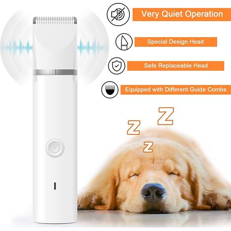 Kit de toilettage et d'hygiène 4 en 1 pour chiens et chats, rechargeable, sans fil, silencieux, pour les pattes, couleur blanche.-AquaForge (1/4)