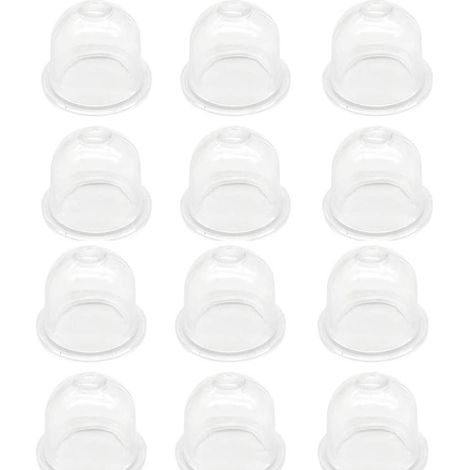 Lot de 12 poires d'amorçage transparentes de 18 mm pour carburateur, compatibles avec débroussailleuses, taille-haies, scies à essence et ventilateurs. (1/4)