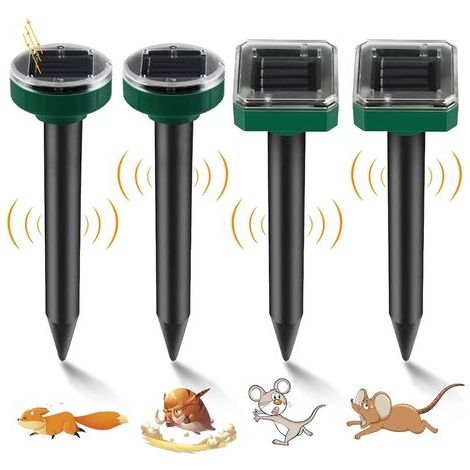 Repellente per talpe a ultrasuoni ad energia solare – Impermeabile IP65 – Portata operativa di 15 m – Resistente alla corrosione – Risparmio di energia solare (1/5)