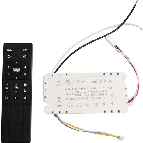 Kit de control remoto inalámbrico para ventiladores de techo de 6 velocidades con función de atenuación y reinicio. (1/5)