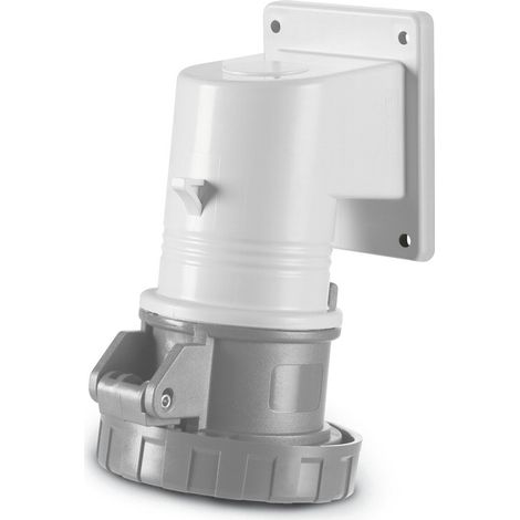 Prise à encastrer 3P+T 32A femelle clapet noir 480-500V 50/60Hz incliné 90° socle 70x87mm pour coffret 7h étanche IP67 EUREKA