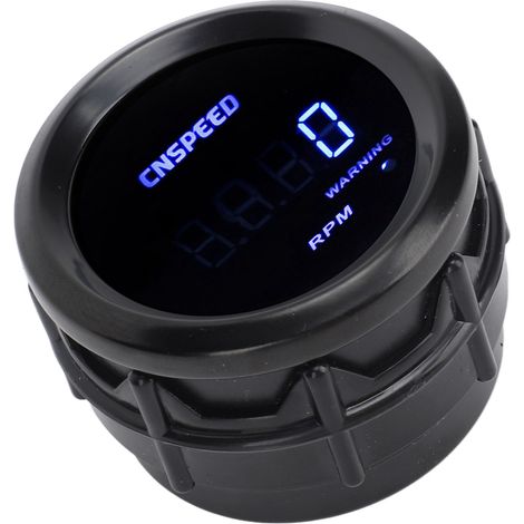 2-in-1 12V Digitaltacho, 0-9999 U/min, 52 mm ultradünnes Display mit blauer Hintergrundbeleuchtung für Pkw (1/5)