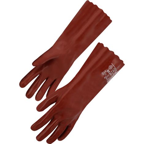 Gants 400 mm protection chimique simple enduction - SINGER - PVC740 T10