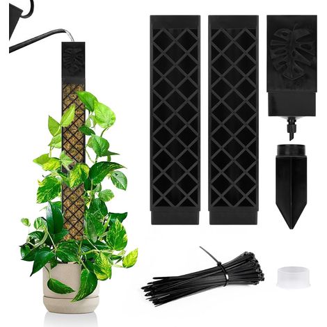 Tuteur Plantes Grimpantes, 2x25cm Tuteur Monstera pour Plantes d'intérieur, Tiges Auto-arrosant Bâton Extension en Plastique, Support pour Plantes Grimpantes Sphaigne Coco Jardin