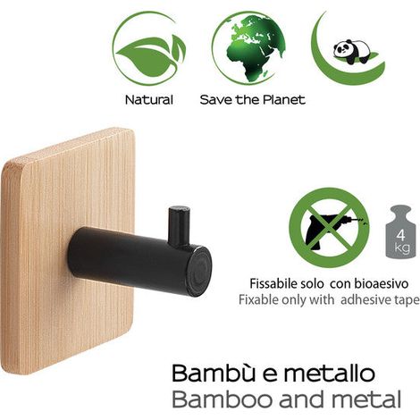 GEDY 12264100100 JUNCOS Percha Natural-Negro Mate - ref: 12264100100
