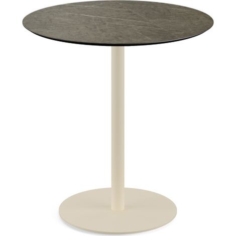Urban table de bistrot avec piètement sable + plateau HPL Midnight Marble Ø70 cm - Feros (1/3)