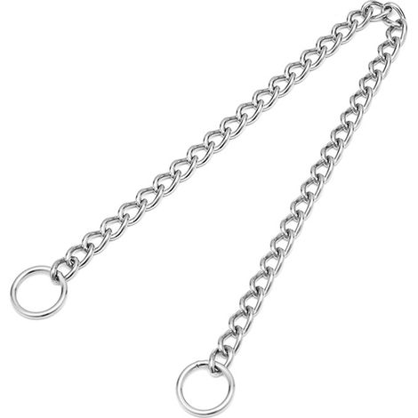 Collier étrangleur pour chien en acier inoxydable, chaîne à double anneau pour la promenade et le dressage des animaux (3,5 mm x 60 cm) (1/5)
