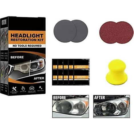 Kit de Rénovation de Phares Auto Restowipes, Restauration Optiques Voiture, Nettoyant Polisseur Lentilles, Désembuage et Nettoyage, 2 Pièces (1/5)