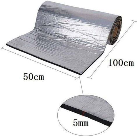 Tapis d’Isolation Acoustique pour Voitures, 10MM Mousse insonorisante insonorisation phonique, étanche Isolation Acoustique de Bruit et insonorisation 50x200cm--