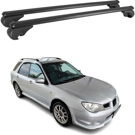 OMAC Aluminium Dachträger Querträger für Subaru Impreza III Kombi 2007-2011 – TÜV / DIN 75302:2019 – Abschließbar – Max. 75 kg – 2 Stangen Schwarz (1/5)