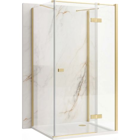 DUSCHKABINE REA ATLAS 90X100 BRUSH GOLD (1/5)