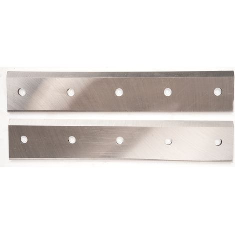 St Pierre Du Champ – Jeu de 2 lames pour broyeur de végétaux thermique 300mm – Acier rapide HSS – Double tranchant réversible – Diamètre des trous 10.5mm