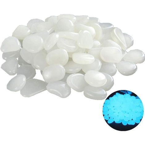 500 Pièces Leuchtkiesel, l'Obscurité Lumineuse de Cailloux Leuchtkiesel Floureszierende Pebble Pierres pour Réservoir de Poissons d'Aquarium, Jardin, Couloir, chambre d'enfants Glow Décorations de Gra (1/4)