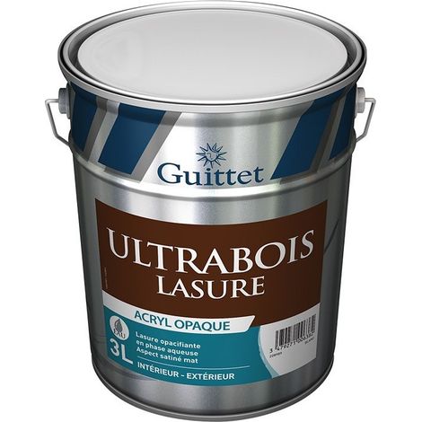 Ultrabois Lasure Acryl Opaque GUITTET Blanc 3L - 57487 (1/2)
