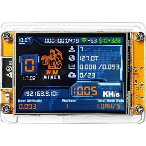 NMMiner NerdMiner V2 Hashrate 1000KH/s ESP32 2.8 Tum Smart Display Crypto Solo Lottery Bitcoin ESP3