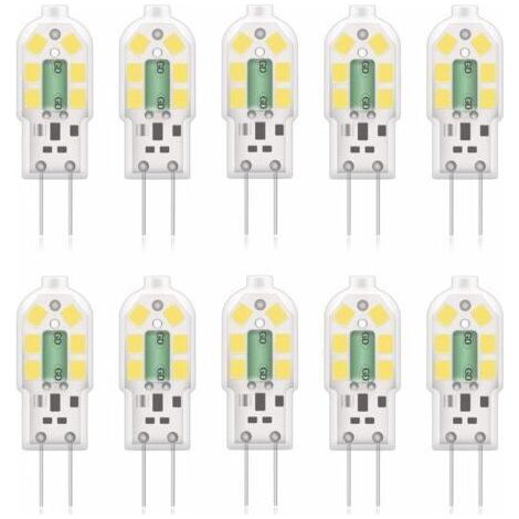 Pr G4 2W LED Ampoule, 20W Ampoules Halogènes équivalentes, Blanc froid 6000k,200Lm,12x SMD,12V AC/DC-Pack de 10 [Classe énergétique A+] (1/5)