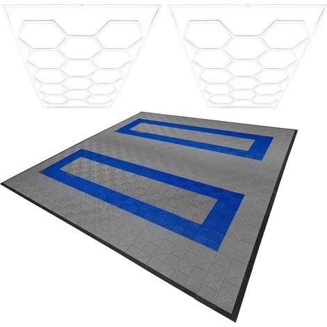 Hexagon LED Lights x 2 & Vented Garage Floor Tiles With Edges - (1/5)