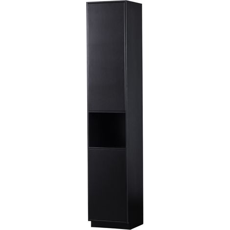 Buffet colonne en bois de pin massif noir ALICANTE