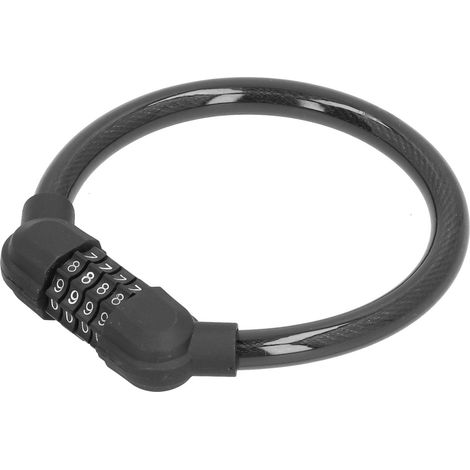 Hochsicheres Fahrradkabelschloss mit 4-stelliger Zahlencode, Schwarz (1/5)