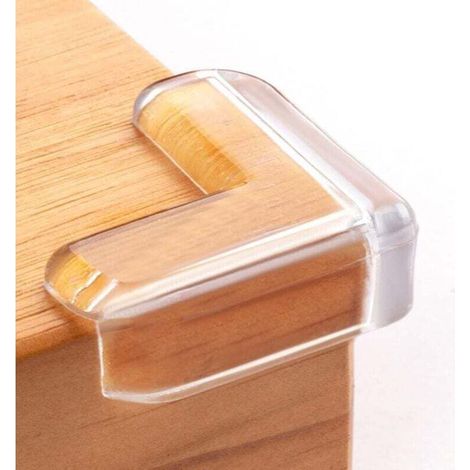Pack de 8 protections d'angle en silicone transparent – Sécurise bords de table et coins pointus – Adhésifs pré-appliqués pour installation facile (1/5)