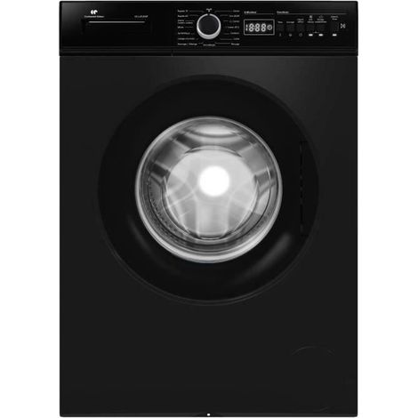 Continental Edison – Lave-linge hublot 8 kg – 1200 trs/min – Induction – 60 cm – Noir mat – Classe énergétique A++