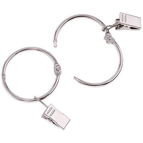20 Pièces Anneaux à Pince à Rideau en métal Ouvrants, Ouverture et Fermeture faciles, pour Rideaux Lourds et Rideaux légers (Argent) (1/5)