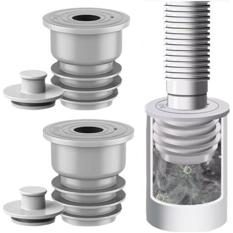 2 Pièces 35-40mm Joint de Tuyau de Machine à Laver, Gris Bouchon D'étanchéité de Tuyau d'évacuation, Bouchon d'Étanchéité Déodorant Anti Odeur Canalisation pour Cuisine, Salle de Bain (1/5)
