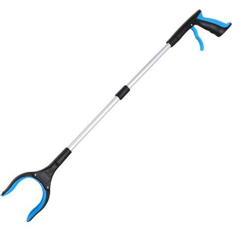 Pince à déchets télescopique en aluminium 82 cm – Tête pivotante 360° – Poignée ergonomique – Aimant intégré pour objets métalliques (1/5)