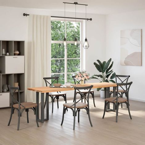 Pieds de table console en T, 2 pièces, anthracite, 25 x 28 x (72-73) cm, acier (1/5)