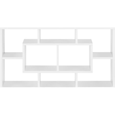 Elegante mueble alto flotante de diseño con 8 compartimentos 85 cm blanco 030005851 (1/4)