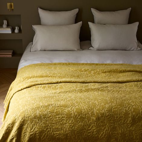 Couvre-lit en Jacquard floral en chenille CORINNA