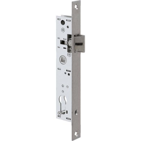 Metalux – Serrure monopoint encastrée 70mm – Têtière inox – Réversible – Fermeture cylindre européen – Pêne demi-tour rallongé 5mm – Hauteur coffre 180mm