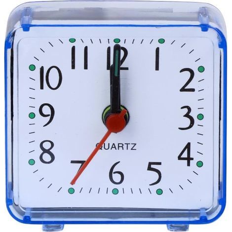 Mini réveil carré silencieux analogique sans tic-tac à piles pour enfants, garçons et filles, cadeau d'anniversaire, horloge numérique murale LED (1/5)