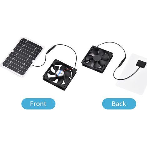 Panneau solaire 6W 5V avec ventilateur intégré pour poulaillers, abris de jardin, camping-cars, serres, mini-ventilateur de refroidissement extérieur. (1/4)
