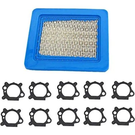 Cartouche filtrante carrée pour tondeuse à gazon + jeu de 10 tampons (2 jeux), convient pour 491588 BS 399959 491588S. (1/5)