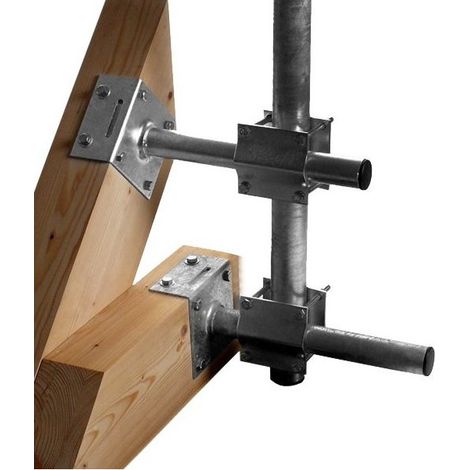 Support fixation charpente - TRIAX - DFC250 - Acier galvanisé - Pour mât Ø40–60 mm - Montage sur chevron et solive