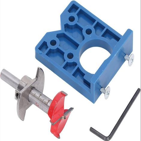 35mm modèle de positionneur de trou d'armoire de porte 35mm réglable Forstner foret charnière poinçon perçage rail de guidage positionneur charnière ouvre - trou positionneur pince Kit (1/5)