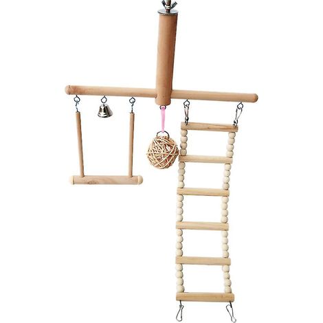 Échelle, support, balançoire, jouets et accessoires pour cage pour oiseaux et cochons d'Inde (1/4)