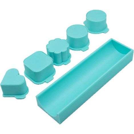 Ensemble de 5 moules à cake pops, comprenant un emporte-pièce, un plateau et un poussoir pour réaliser des supports à gâteaux en forme de cœur, carré, nuage, ovale et rond. (1/5)