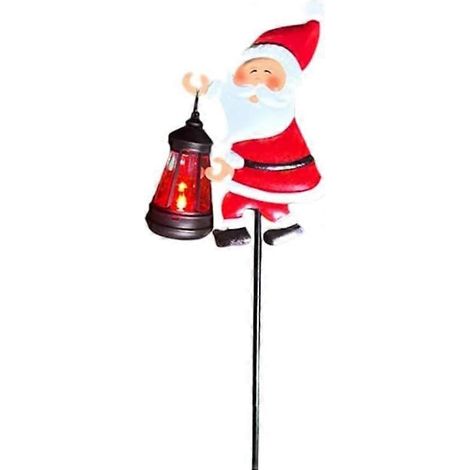 Lampe solaire de jardin en forme de Père Noël, guirlande lumineuse solaire de Noël, éclairage décoratif RGB pour jardin et pelouse, décoration de jardin en plastique étanche. (1/5)
