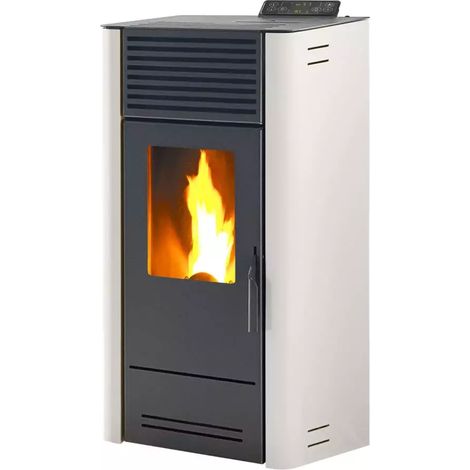 stufa a pellet ventilata caris "dalia 8" bianco 7,1 kw