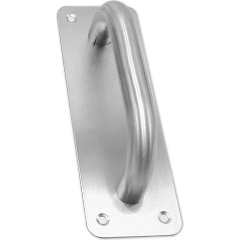 1 poignée de porte coulissante robuste en acier inoxydable avec plaque arrière pour poignée de porte de toilette, poignée de porte d'armoire, poignée de placard en bois (200 x 65 mm) (1/5)