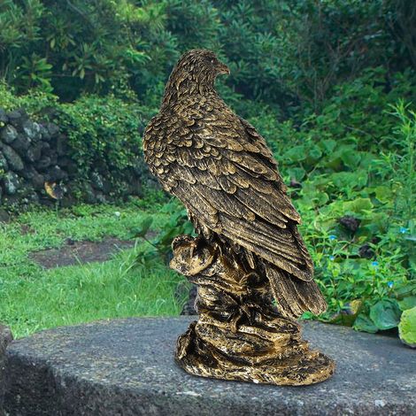 Figurine aigle en résine artificielle couleur bronze 18 x 12 x 29 cm déco maison jardin intérieur extérieur salon chambre modèle animal cadeau 1 pièce (1/5)