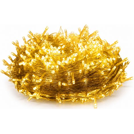 Guirlande LED Solaire Extérieure, 300 LED Blanc Chaud pour Décoration de Noël, Étanche (1/5)