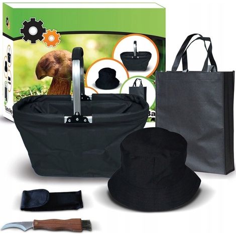 Kit para recoger setas, cuchillo, cesta y limpiador de sombreros para papá. (1/2)