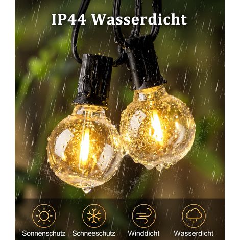 Luci a stringa LED da esterno da 30 m: luci da esterno G40 da 100 piedi IP44 lampadina impermeabile per giardino patio balcone decorazione per matrimoni all'aperto (1/4)